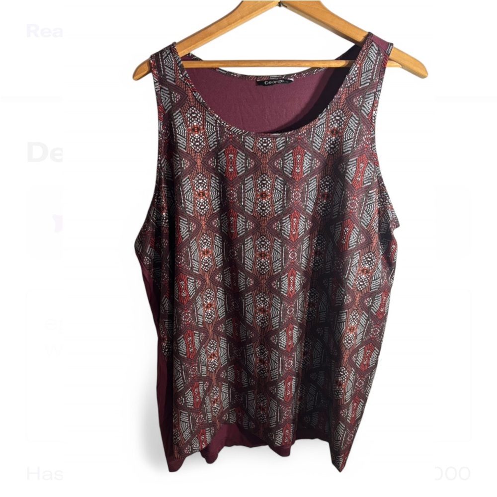 Geometric Patterned Sleeveless Top